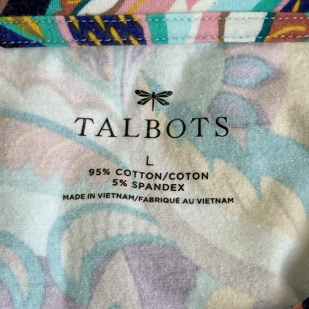 Talbots Women's L Multicolor Floral Knit Lightweight Soft Pullover Long Sleeves - Picture 9 of 9